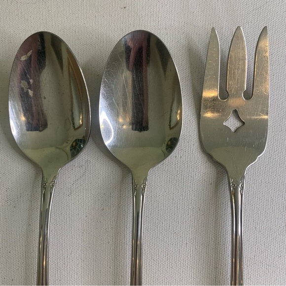 3 Pc SERVING SET Wm A Rogers Deluxe Stainless MANSFIELD AMADEUS Oneida Ltd 8.5" - Picture 6 of 12